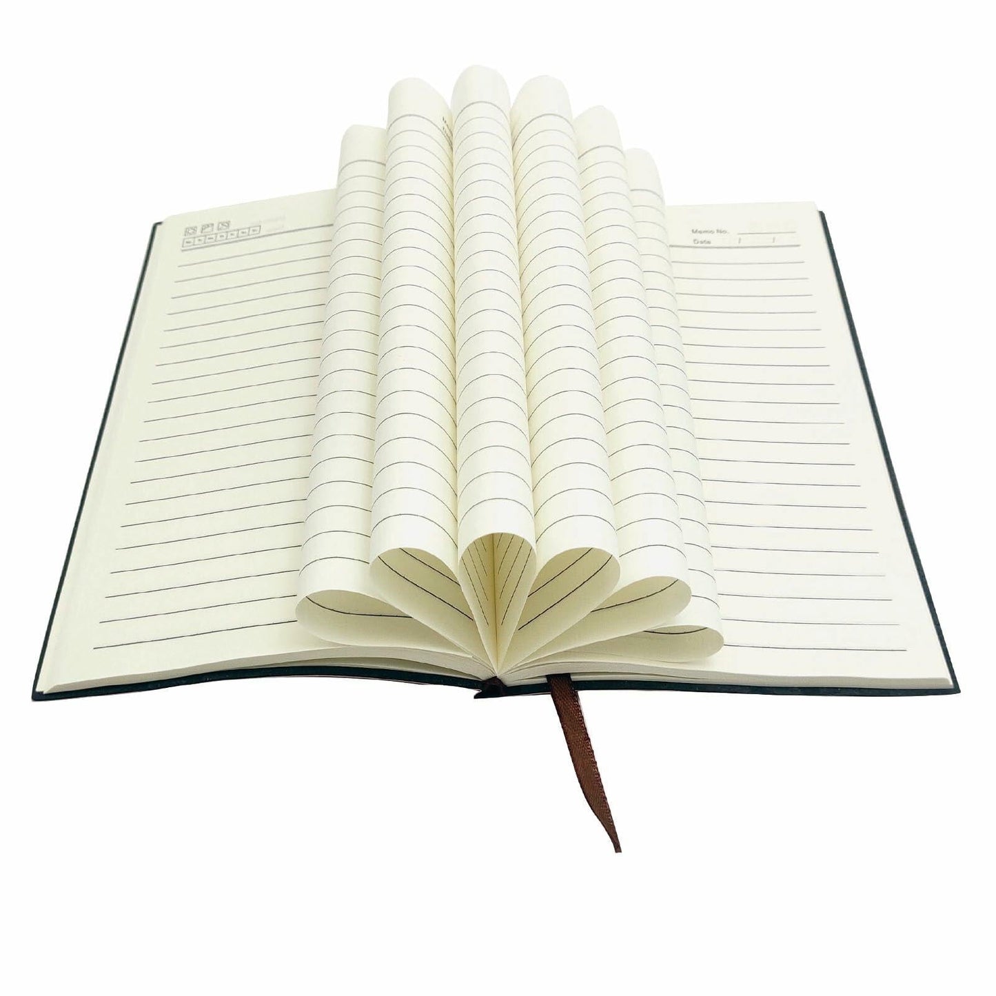shengyoude Business A5 PU Leather Notebook 8mm Grid 200 Pages Black