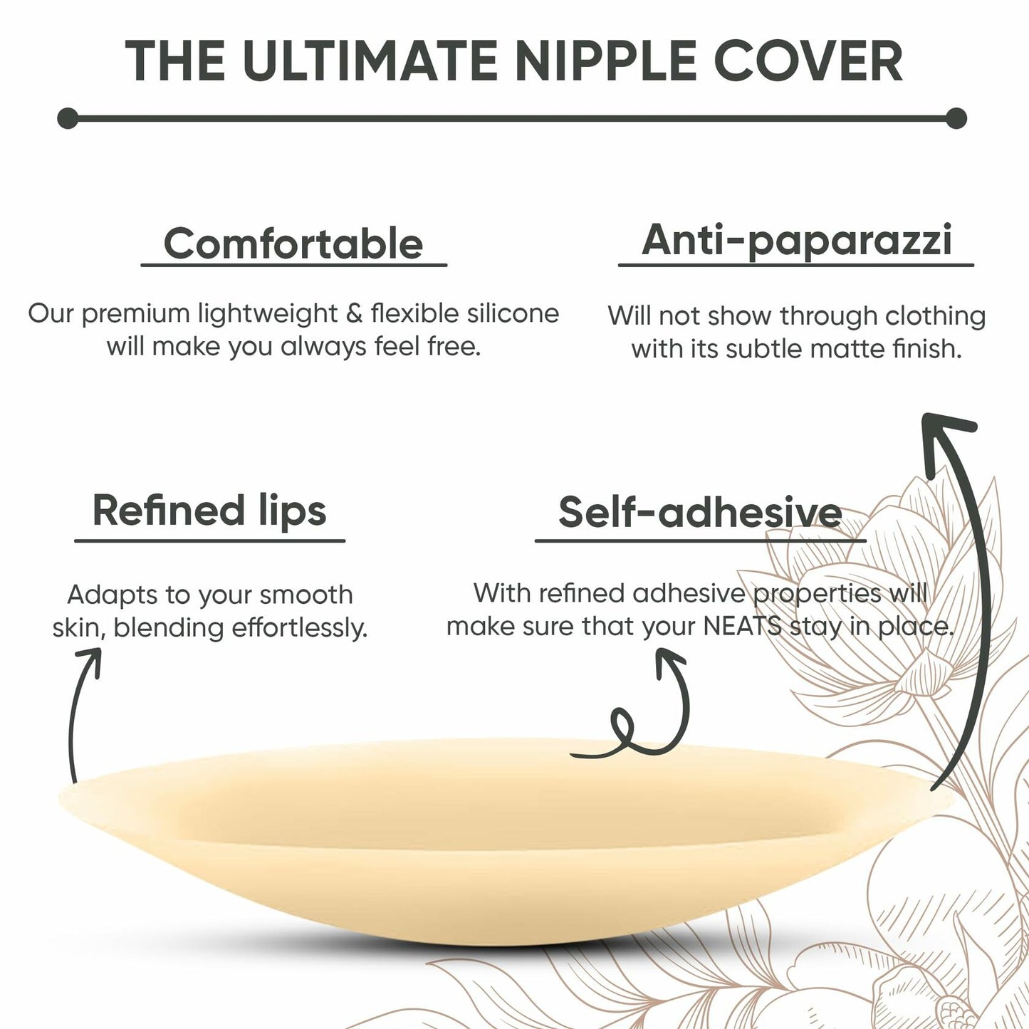 Nippiebye Silicone Reusable Adhesive Nipple Covers Pasties Caramel