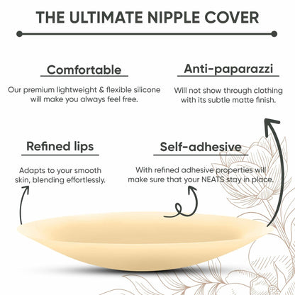 Nippiebye Silicone Reusable Adhesive Nipple Covers Pasties Caramel