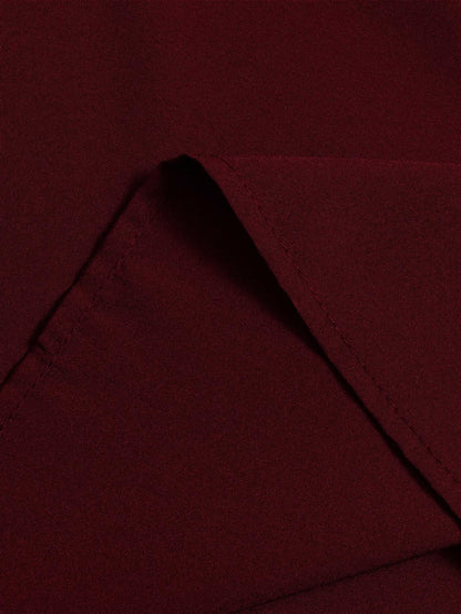 TuoGo Women's Elastic Waist A-Line Midi Skirt Wine Red Size S