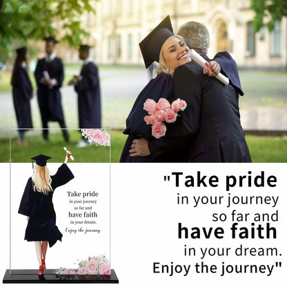 Kiwayo Acrylic Inspirational Graduation Keepsake Gift for Her Black