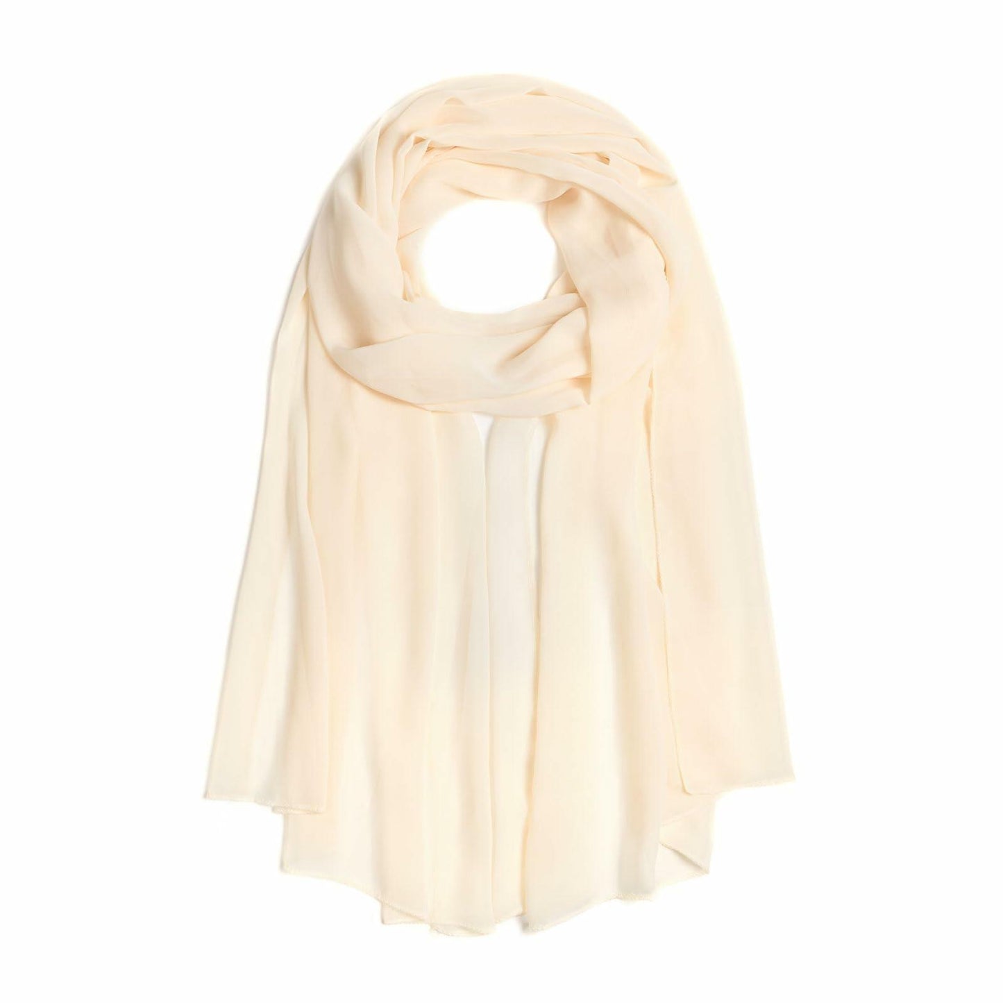 QIUTIMIY Sheer Chiffon Shawl Wrap Elegant Wedding Evening Scarf White W70cm