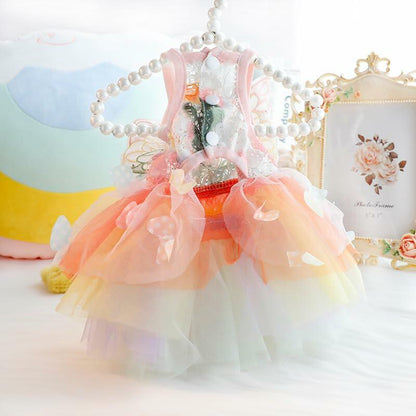 Dog Princess Dress Small Dogs Butterfly Costume Pet Girl Outfit XL Summer