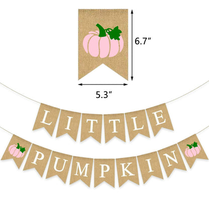 Little Pumpkin Teal Burlap Banner – Fall, Baby Shower & Birthday Decor