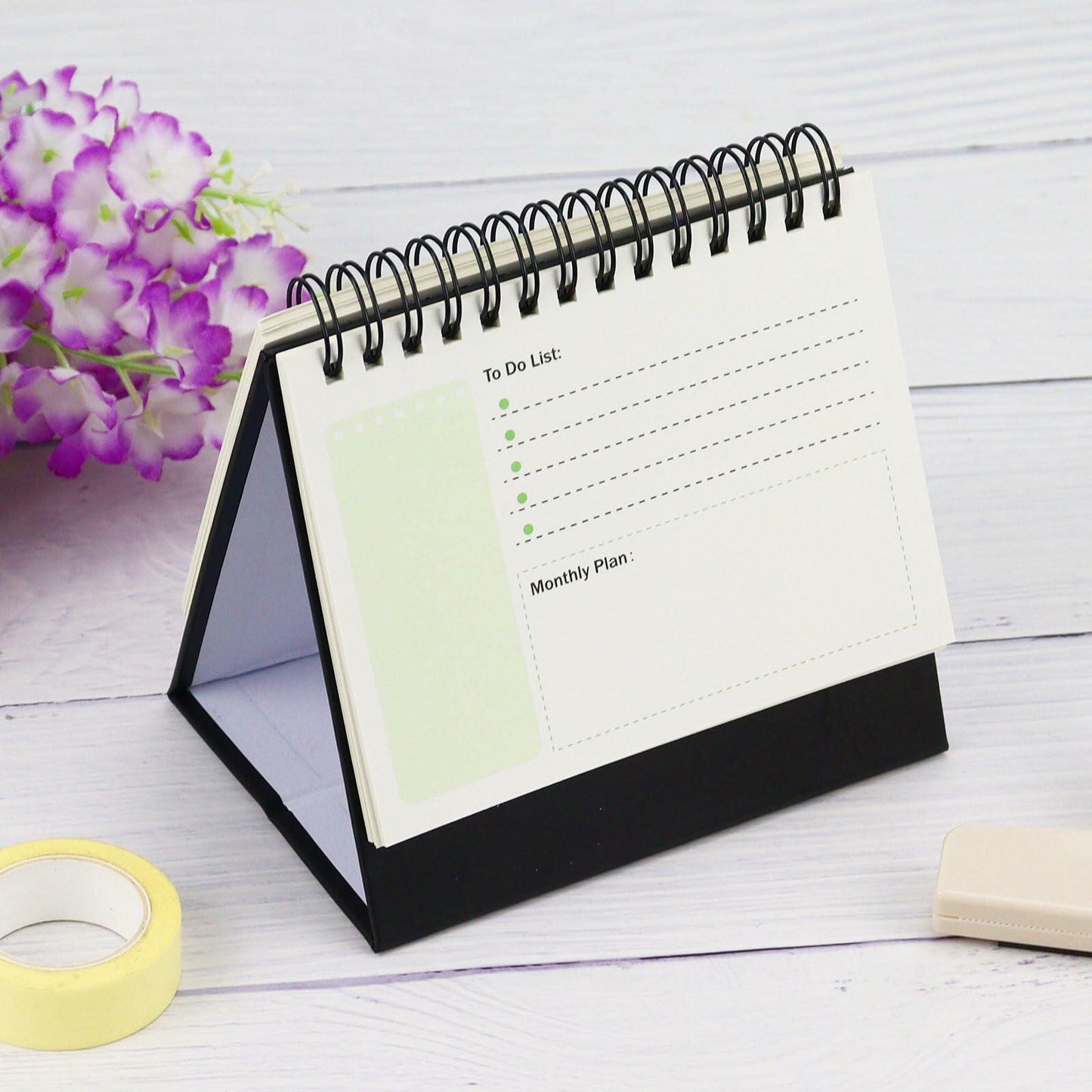 Koqye 2025 Small Desktop Flip Calendar – Daily Planner for Home & Office