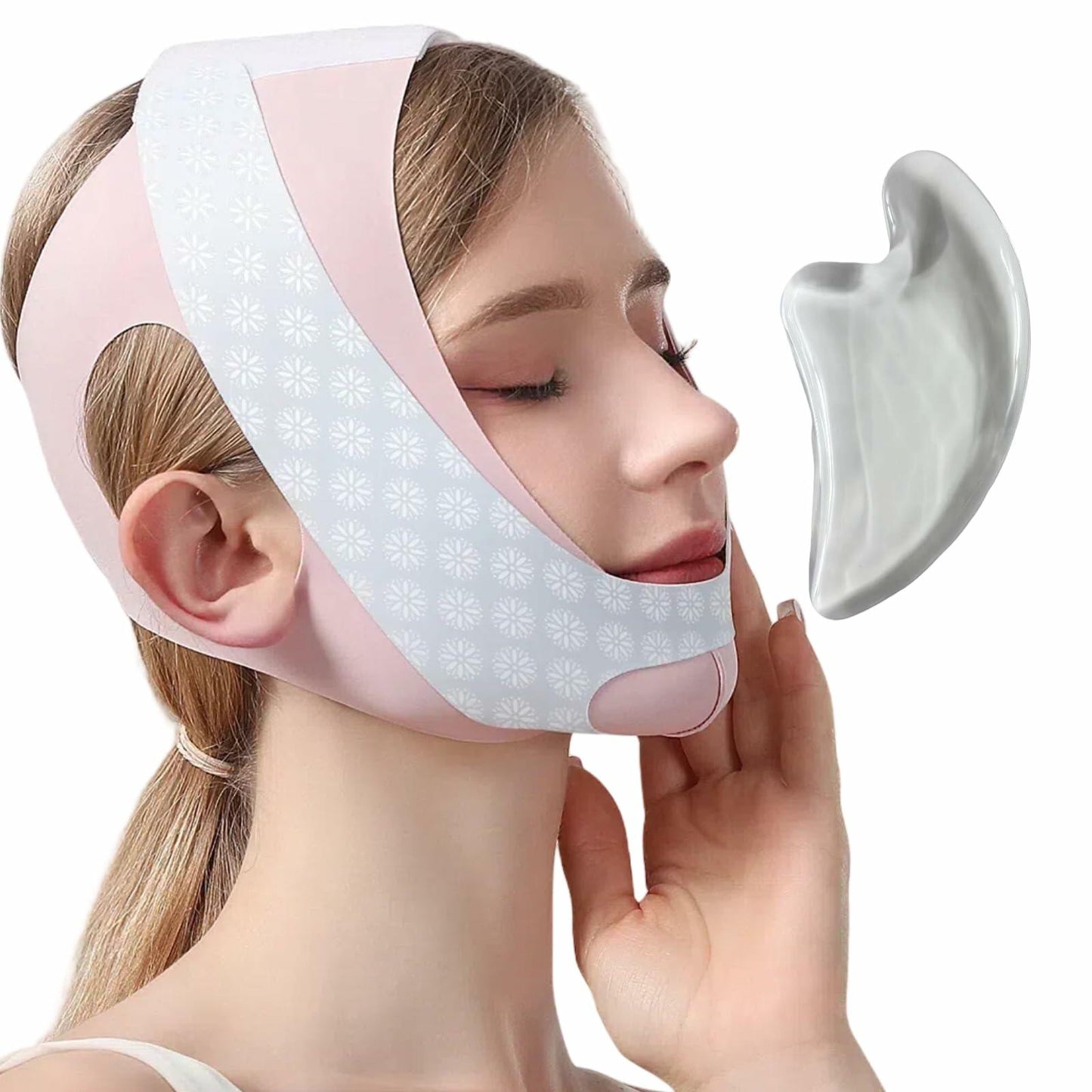 Reusable V Line Face Lifting Strap Jawline Shaper Sleeping Mask Women L