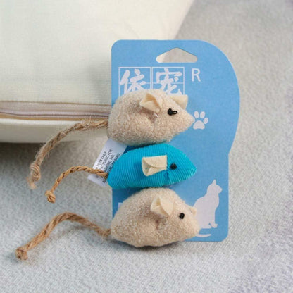 Calsgkspray 3Pcs Plush Cat Toys – Interactive Chew & Scratch Mice for Pets