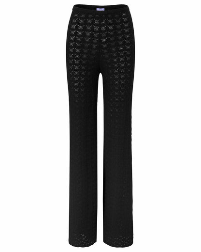 florence by mills Women's Le Pointelle Wide Leg Pant, Black, Large