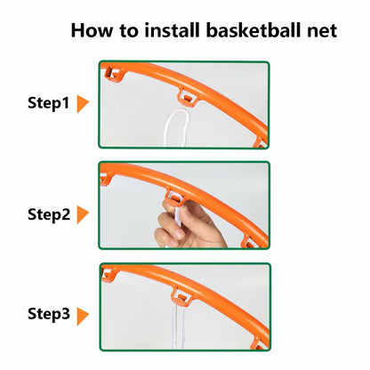 2-Pack Basketball Nets White 12 Loops Polyester Replacement All-Weather