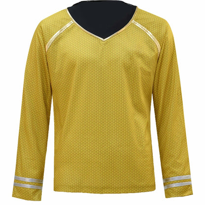 aiweran Captain Kirk Costume Adult Men Yellow T-Shirt(S), Small