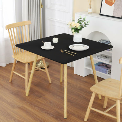 Black Fitted Square Tablecloth 34x34in Elastic Spandex Party Table Cover