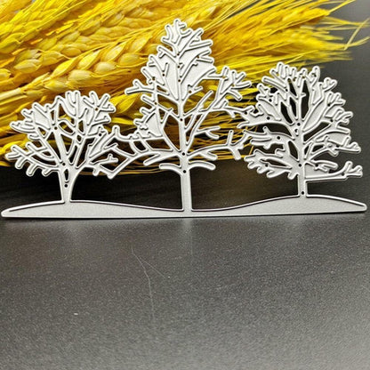 3PCS Silver Tree Metal Cutting Dies Stencils Card Scrapbooking Embossing DIY