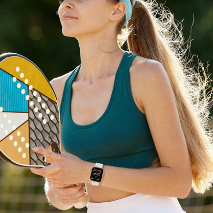 MAIRUI Resin Watch Band for Apple Watch 38-41mm Series 1-9 SE Iridescent White