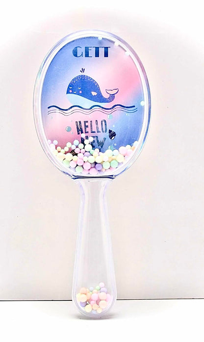 Gett Detangling Hair Brush for Kids & Adults Soft Bristle Whale Glitter