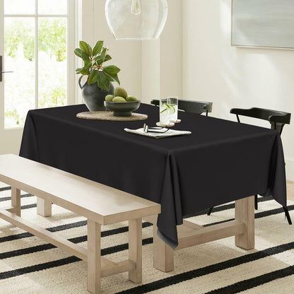 Horaldaily Black Tablecloth 60x140 Rectangular Polyester Party Table Cover