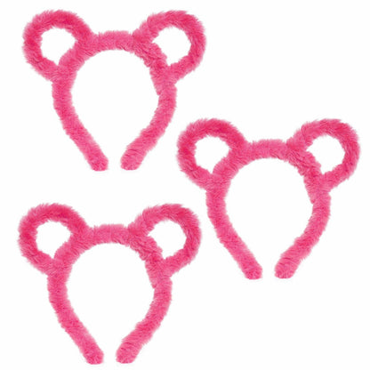 Yolyoo 3pcs Chipmunk Mouse Ears Headband Rose Red Standard Size
