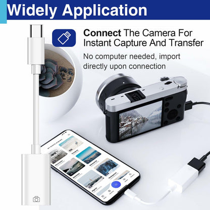 Usdrwam 8-Pin Male to USB 3.0 Female OTG Adapter Cable 2 Ports