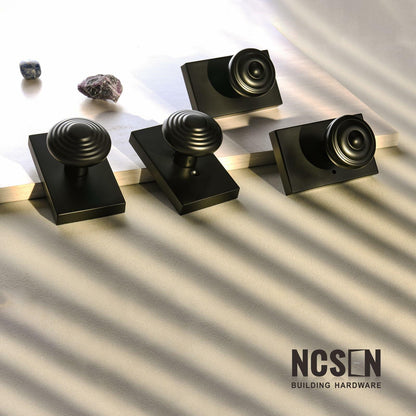NCSEN Matt Black Interior Door Knob Privacy Lock for Bath & Bedroom