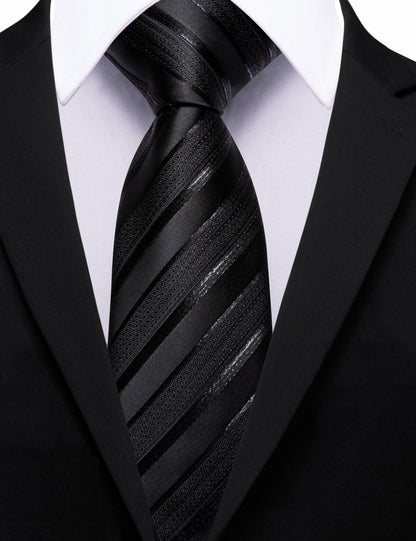 Barry.Wang Silk Men Striped Necktie Tie Clip Blush Pink Size One Size