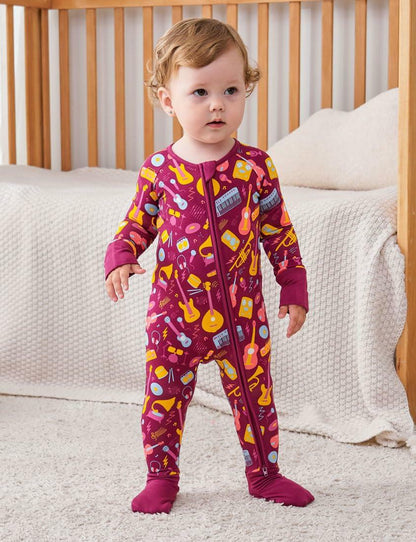SUZEL Bamboo Viscose Baby Pajamas Romper Guitar Color Size 18-24M