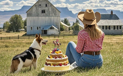 Palegg Cowgirl Cake Topper Western Party Supplies Brown Orange Red Acrylic
