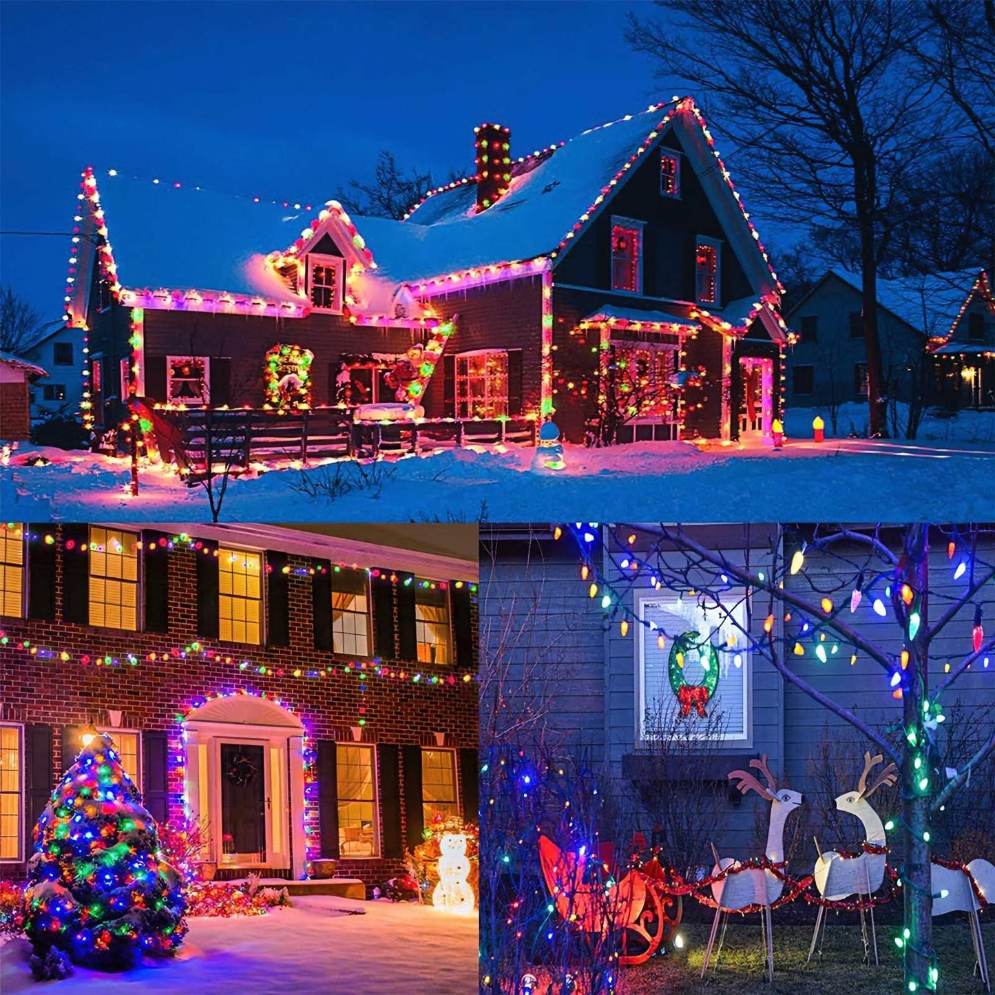 Veeydrut Solar String Lights 2 Pack 50 LED 23FT Waterproof Multicolor Outdoor