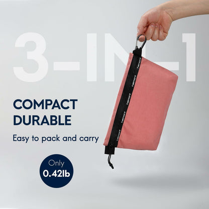 Haimont Travel Zipper Pouch Set 3-Piece Water-Resistant Pink Toiletry Bags