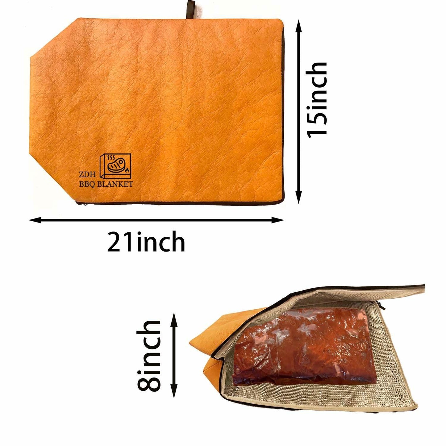 ZDH BBQ Blanket Meat Resting Bag 21in Yellow Reusable Foldable Washable