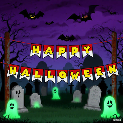 Halloween Trunk or Treat Happy Halloween Banner Garage Door Decor