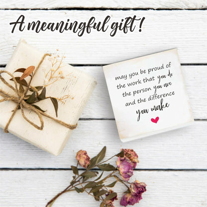 4"x4" Natural Pine Wood Plaque - Inspirational Rustic Home & Office Decor
