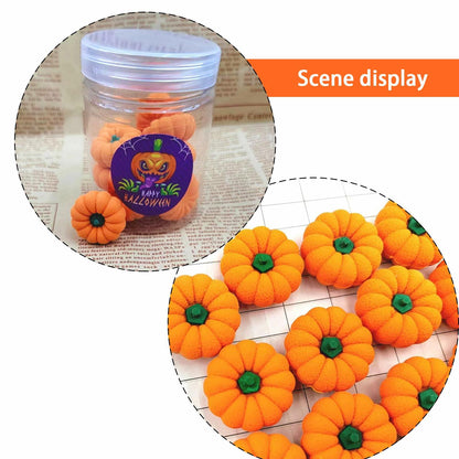 RUIFUU 18Pcs Halloween Pumpkin Erasers Bulk Mini 3D Fall Classroom Prize