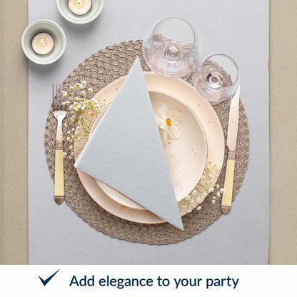 PAW Decor Collection Airlaid Paper Napkins 16x16 Silver 50 Pieces