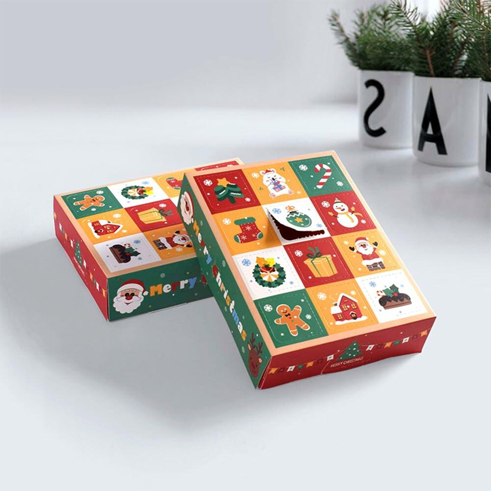 IPEWOEF 5PCS Christmas Gift Boxes 12-Grid Advent Surprise DIY Holiday Box