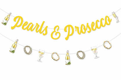 Sursurprise Pearls & Prosecco Bridal Shower Banner Bachelorette Wedding Decor