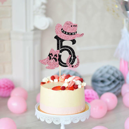 Cowboy 5th Birthday Cake Topper Western Party Decorations for Boys & Girls