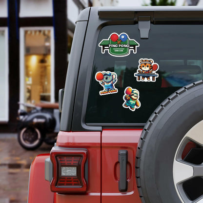BIGZORO 50PCS Ping Pong Table Tennis Stickers Waterproof Vinyl Decals