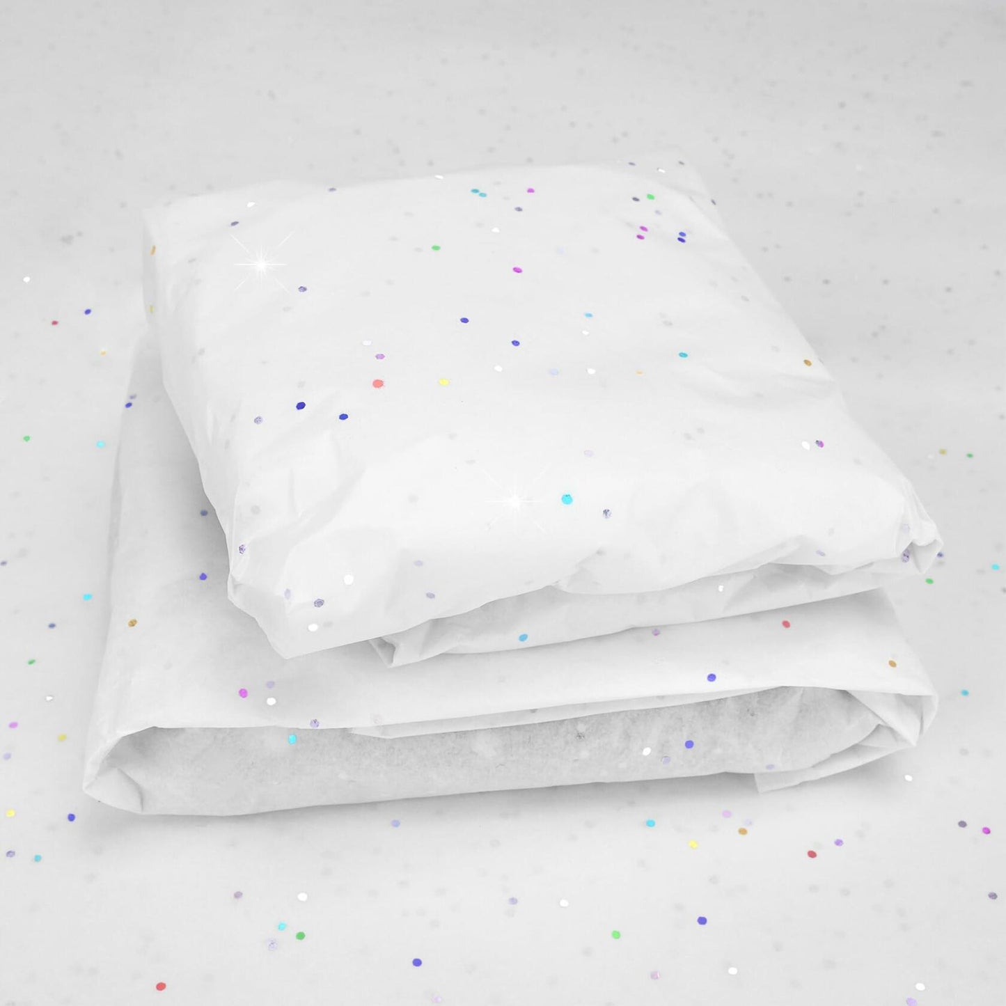 MR FIVE White Glitter Tissue Paper 14x20in 100 Sheets White Sparkle