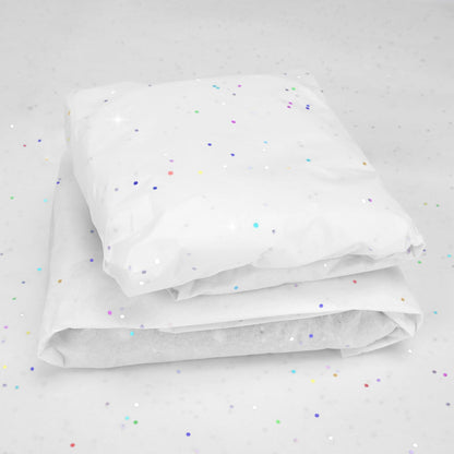 MR FIVE White Glitter Tissue Paper 14x20in 100 Sheets White Sparkle
