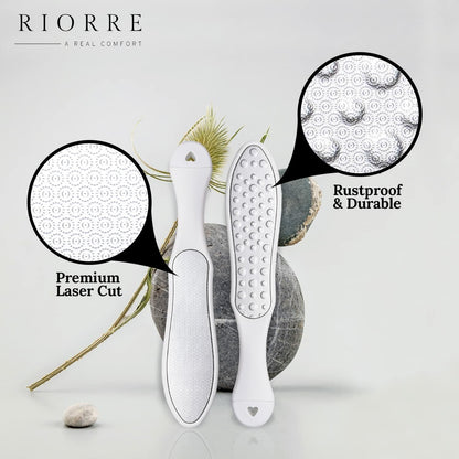 Riorre Professional 3-in-1 Foot Scrubber Callus Remover White Pack 1