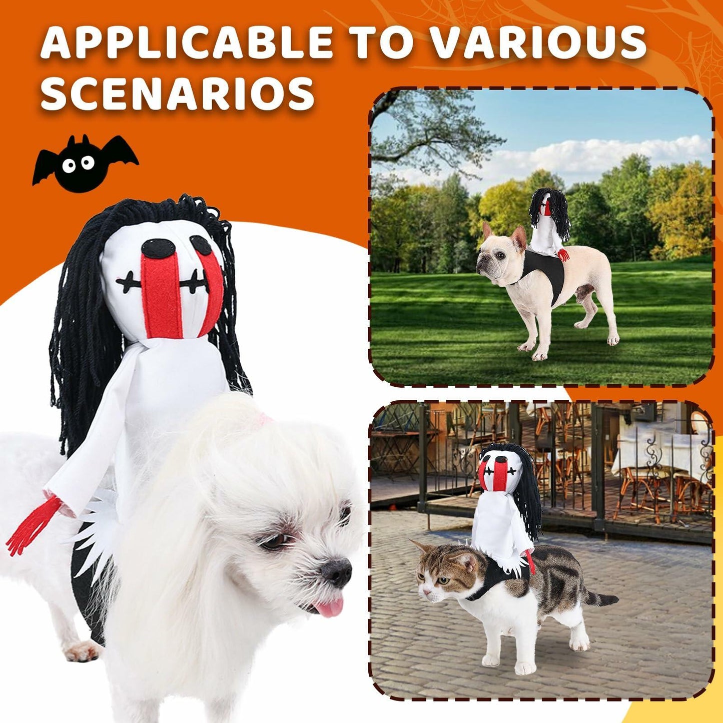 stepsin Dog Halloween Ghost Riding Saddle Costume Female Ghost Size S-M