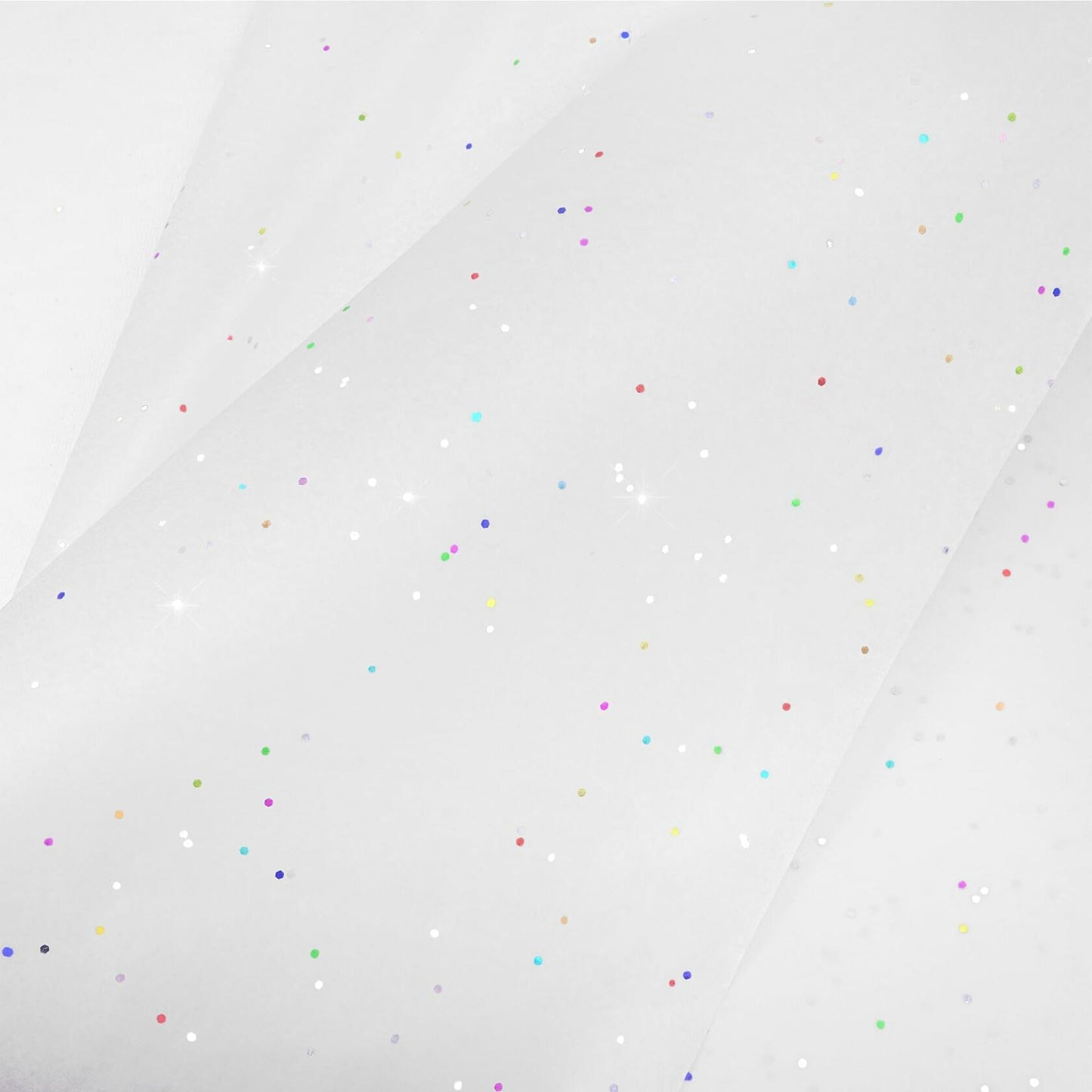 MR FIVE White Glitter Tissue Paper 14x20in 100 Sheets White Sparkle