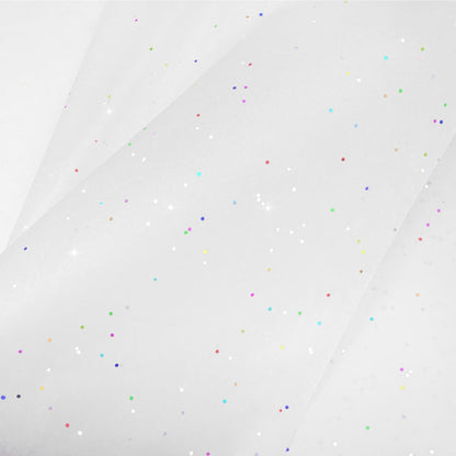 MR FIVE White Glitter Tissue Paper 14x20in 100 Sheets White Sparkle