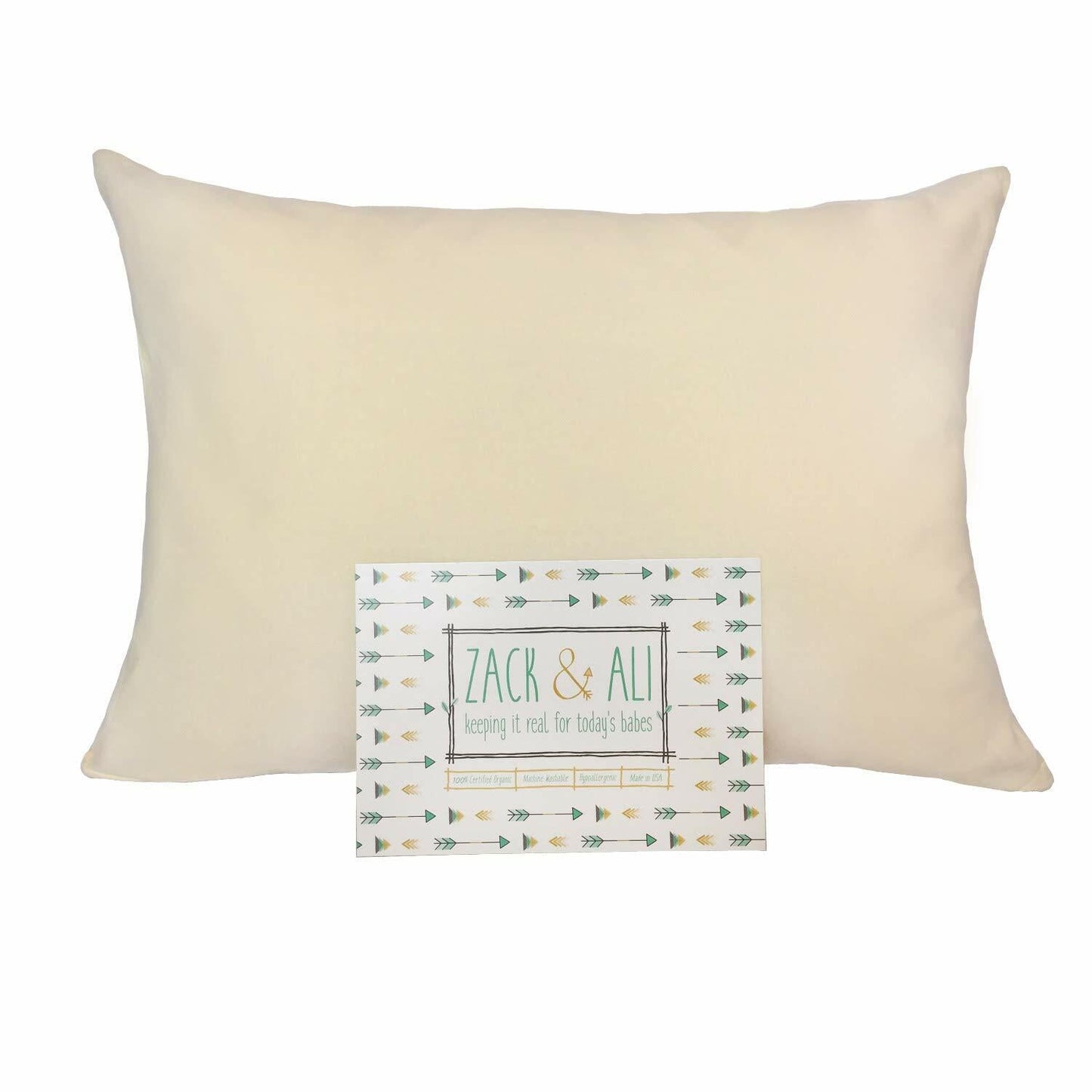 Zack & Ali Organic Toddler Pillowcase Natural 13x18 1-Pack USA