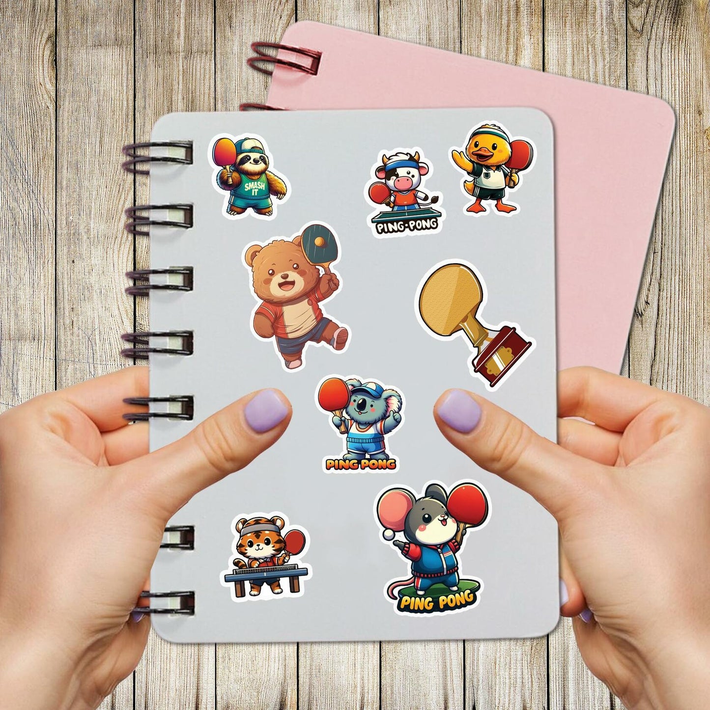 BIGZORO 50PCS Ping Pong Table Tennis Stickers Waterproof Vinyl Decals