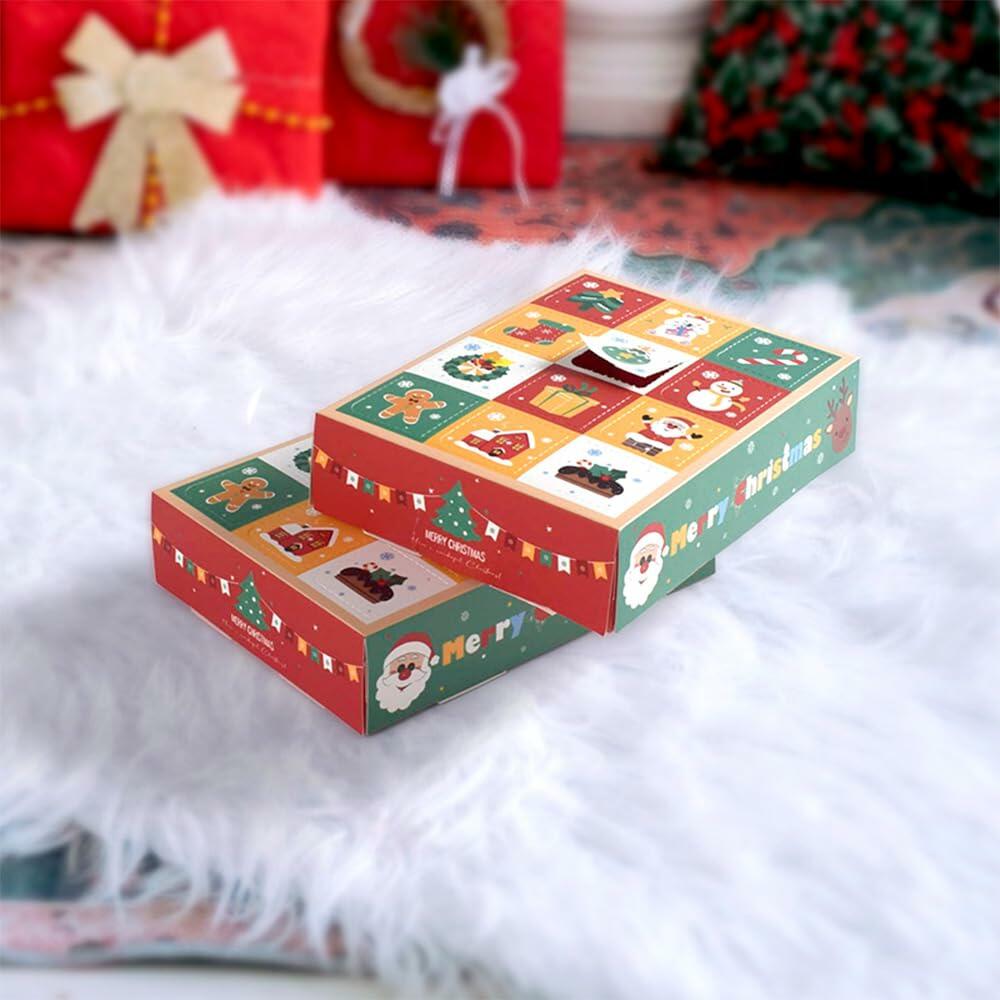 IPEWOEF 5PCS Christmas Gift Boxes 12-Grid Advent Surprise DIY Holiday Box