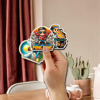 BIGZORO 50PCS Ping Pong Table Tennis Stickers Waterproof Vinyl Decals