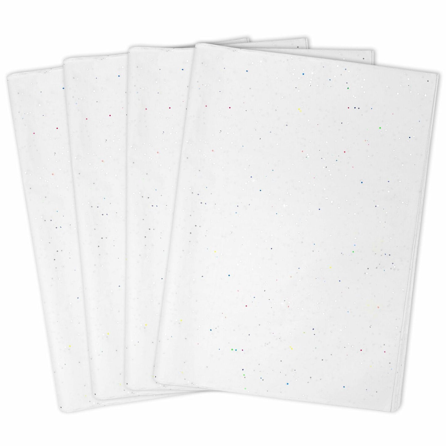 MR FIVE White Glitter Tissue Paper 14x20in 100 Sheets White Sparkle