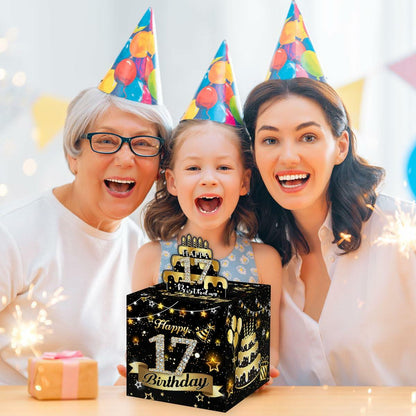 Toerifer Money Box Birthday Gift Black Gold 17th Birthday 35 Bags Size One Size