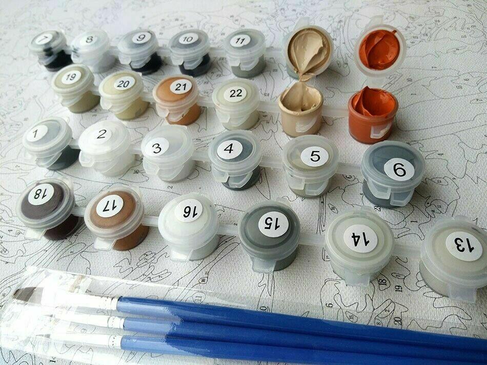 cupmod Vintage Sport Paint by Numbers Kit Retro Tennis 16x20 inch