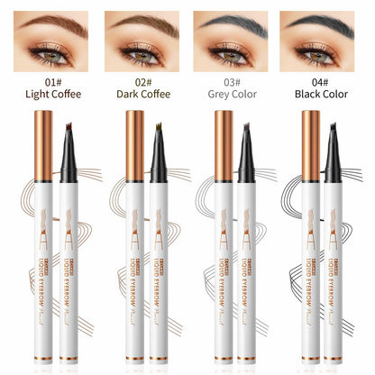 YIWANLLE Eyebrow Microblading Pen 3D Waterproof 4 Fork Tip Dark Coffee 1 Count